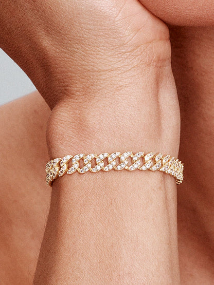Cubo™ | Bracciale cubano in oro e moissanite 