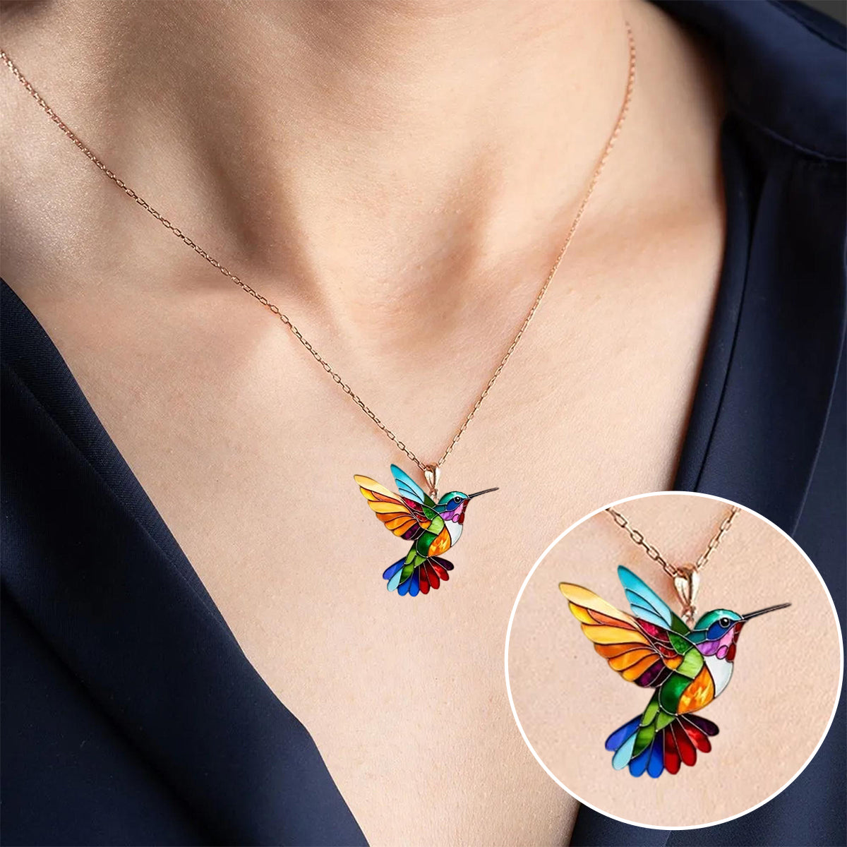 Aurea™ | Splendida collana con design a forma di colibrì