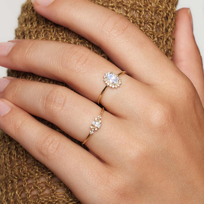 Muse™ | Anello in pietra di luna dorata