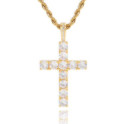 Faith™ | Collana con croce in oro e moissanite