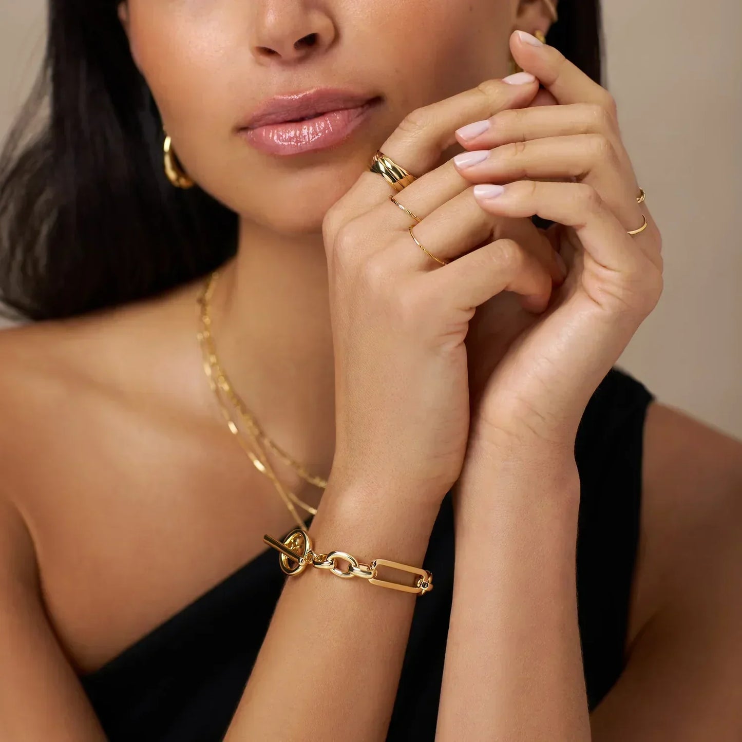 Link™ | Bracciale con barra a T in oro 