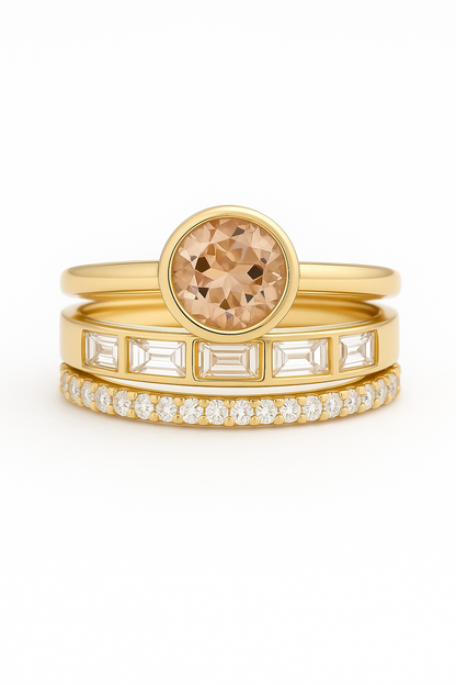 Elegant™ | Anello da donna in oro con intarsi di cristallo
