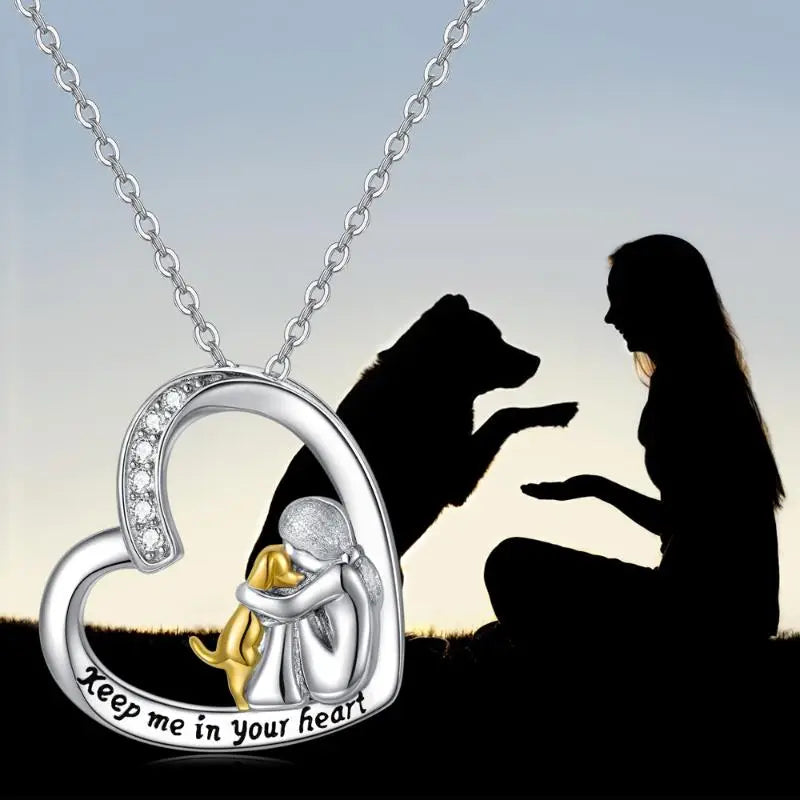 Cantrice™ | Collana con 9 cuori e cane