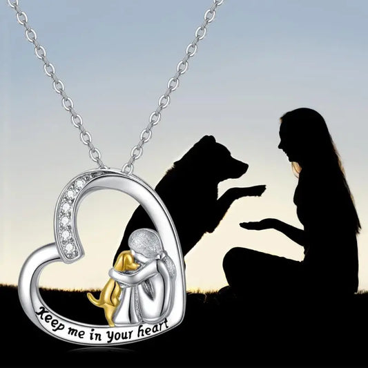 Cantrice™ | Collana con 9 cuori e cane